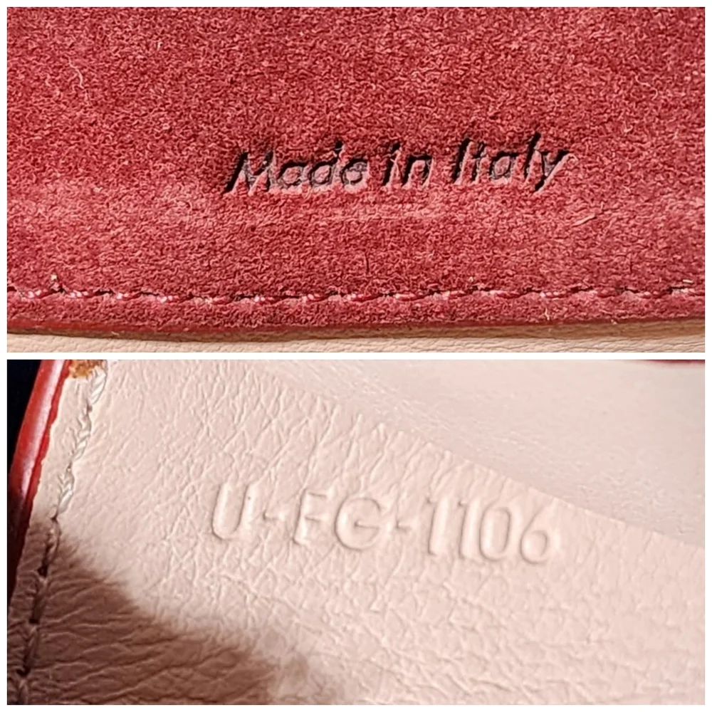 Celine Leather Strap Clutch Wine